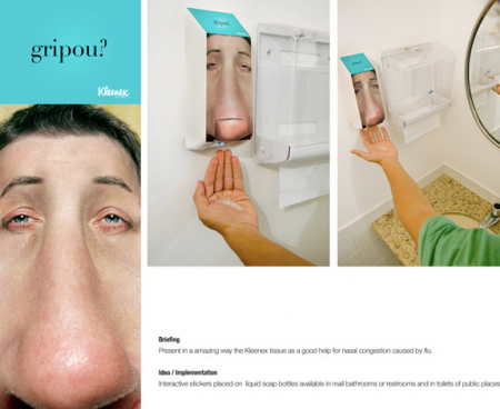 ¿Gripa?  Una "moquienta" pero creativa manera de anunciar Kleenex 